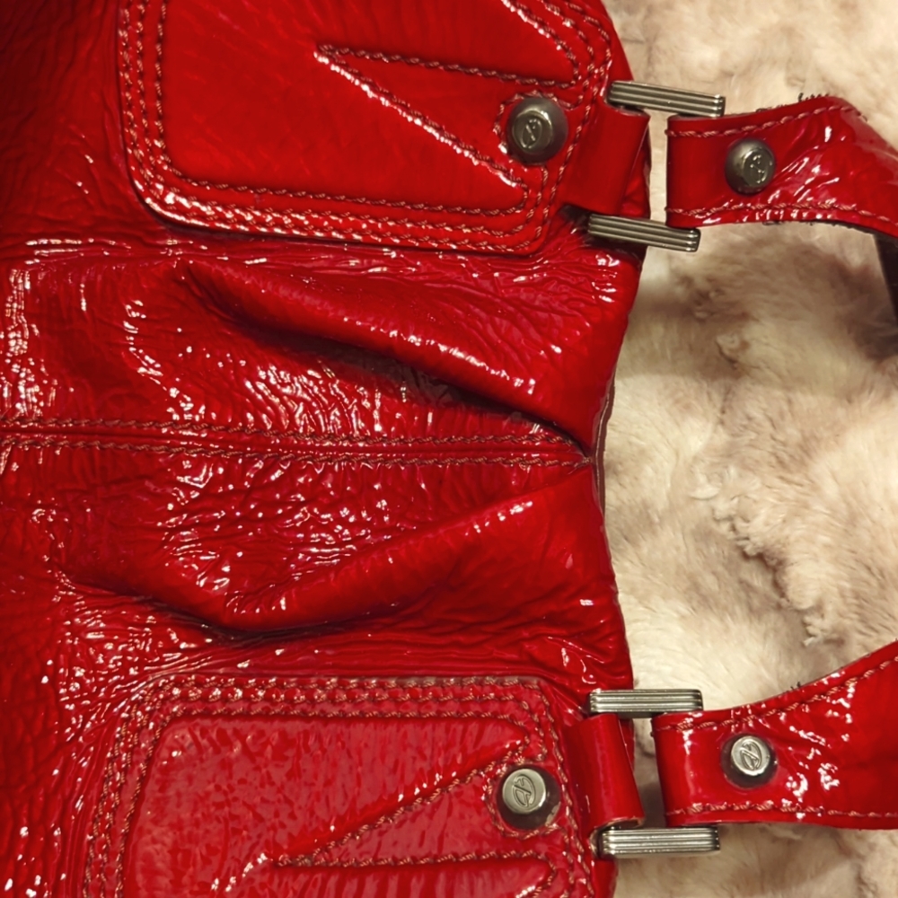 Francesco Biasia Red Patent Leather Satchel - Picture 8 of 9